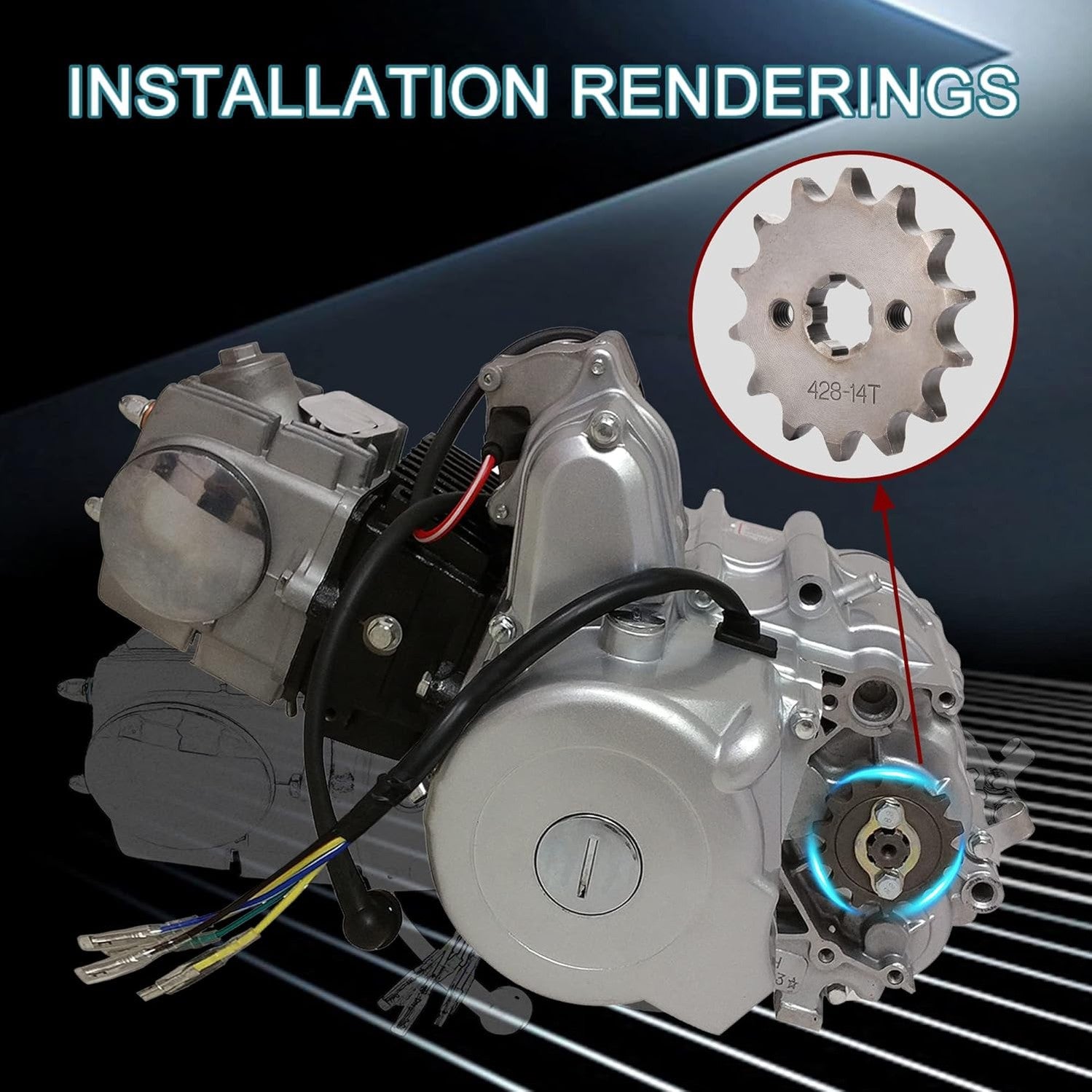 GOOFIT 20mm Sprocket Front for Motorcycle ATV Dirt Bike 428-14T