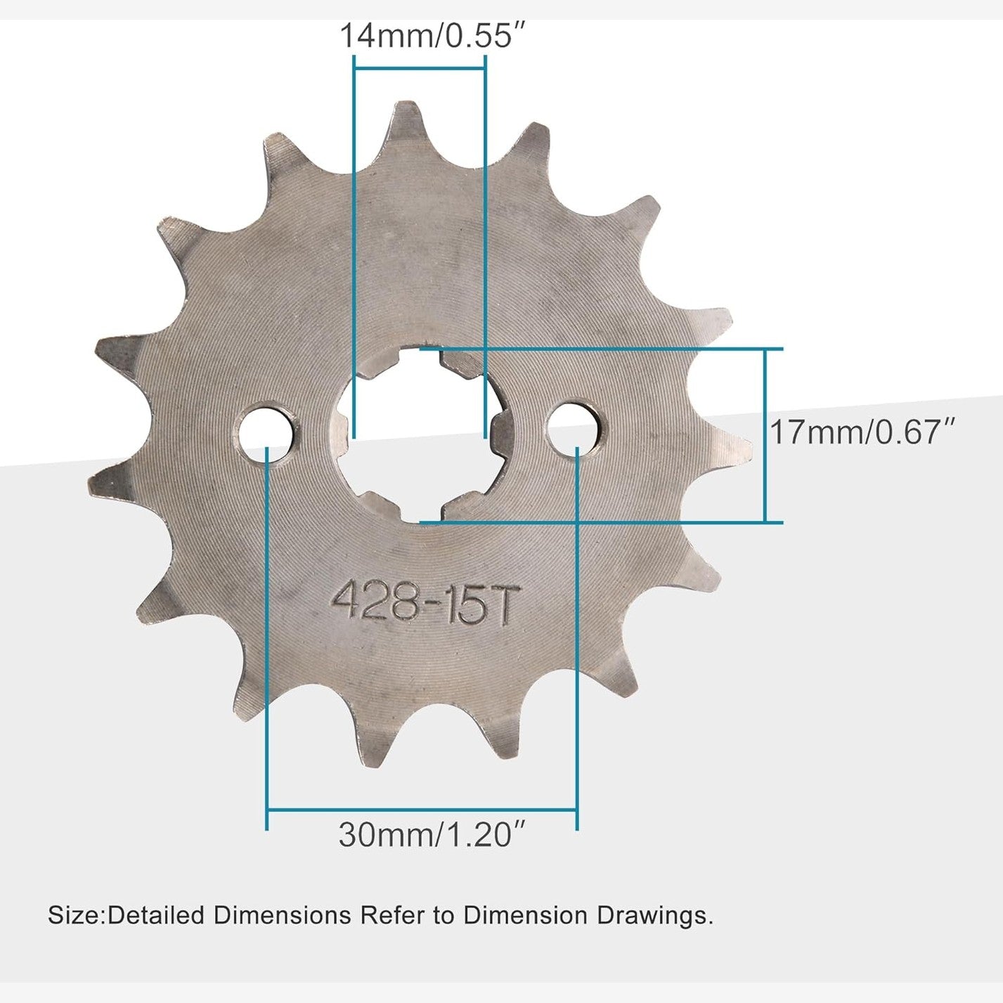 GOOFIT 17MM Sprocket Front for Motorcycle Replacement for 50cc 70cC 90CC 110CC Dirt Bike ATV QUAD 428-15T
