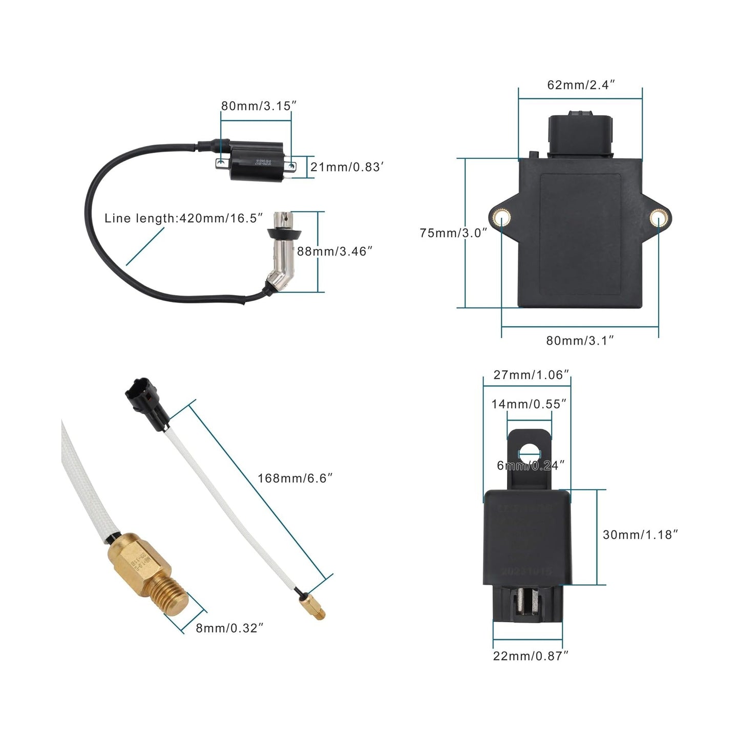 Fuel EFI System Kits For GY6 169cc 170cc Engine Jonway GTX 250 EFI 200