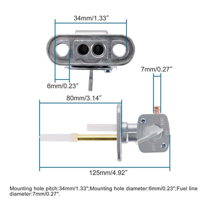 1/4" Fuel Valve Petcock Pack of 2 for Bayou ATV Pit Dirt Bike