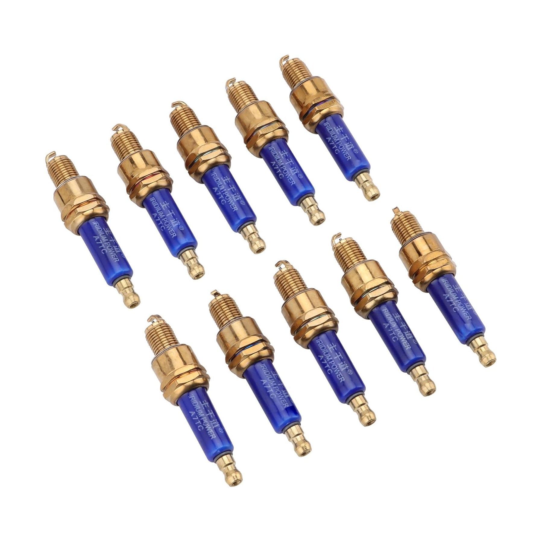 GOOFIT 10PCS IRIDIUM POWER A7TC Spark Plug For 50cc-150cc Scooter ATV Dirt Bike Go Kart Motorcycle 4 Wheeler Pit Bike Taotao Quad Moped