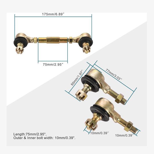 GOOFIT 10mm Tie Rod End Replacement for 50cc 70cc 90cc 110cc 125cc 150cc 200cc 250cc ATV