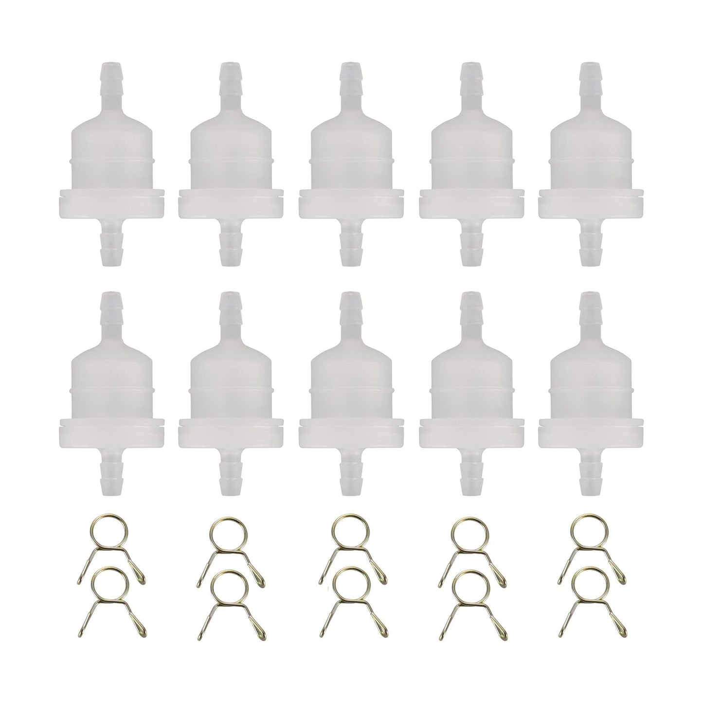 GOOFIT 10pcs Fuel Filter 20pcs Spring Clips Replacement for Universal Almost ATV Quad Scooter Go Kart TaoTao Sunl XR CRF KLX SSR Pit Dirt Bike