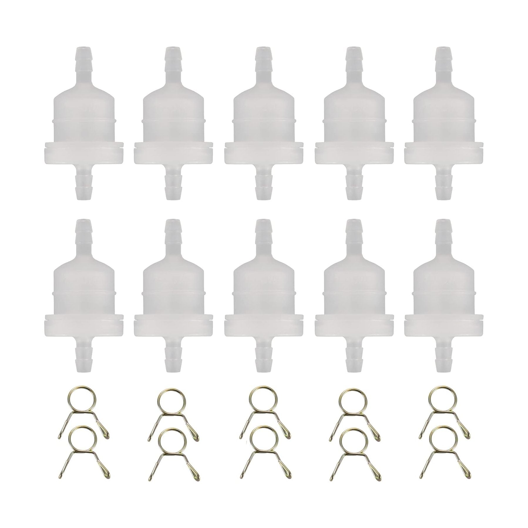 GOOFIT 10pcs Fuel Filter 20pcs Spring Clips Replacement for Universal Almost ATV Quad Scooter Go Kart TaoTao Sunl XR CRF KLX SSR Pit Dirt Bike