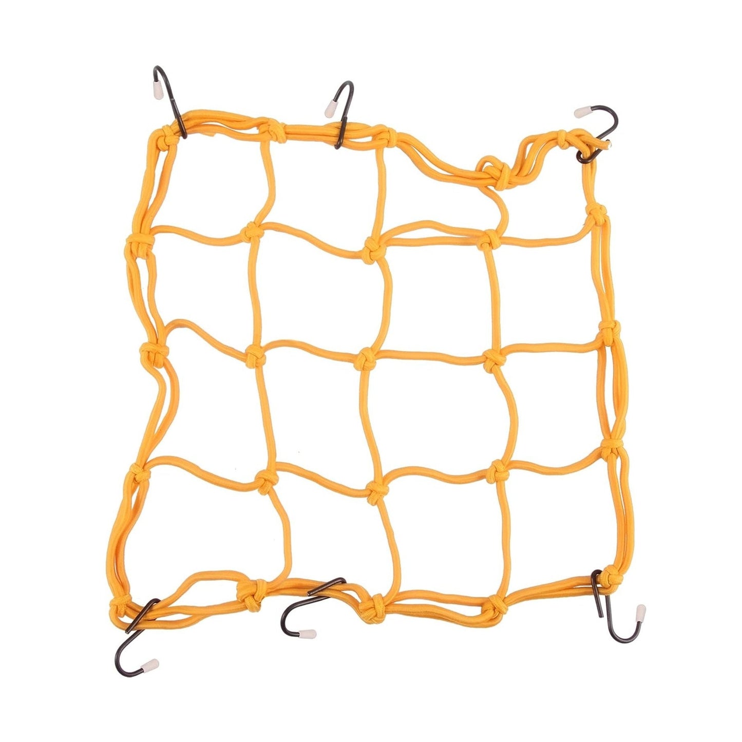 GOOFIT 12" x 12" Elasticated Bungee Luggage Cargo Net with Hooks Hold Down for Motorcycles Motorbike ATVs Bikes Cars Trucks Yellow