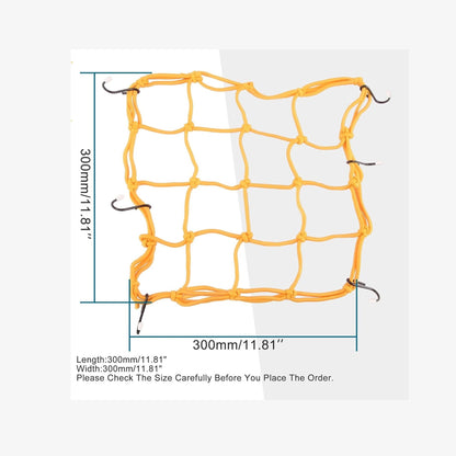 GOOFIT 12" x 12" Elasticated Bungee Luggage Cargo Net with Hooks Hold Down for Motorcycles Motorbike ATVs Bikes Cars Trucks Yellow