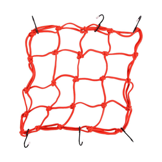 GOOFIT 12" x 12" Elasticated Bungee Luggage Cargo Net with Hooks Hold Down for Motorcycles Motorbike ATVs Bikes Cars Trucks Red