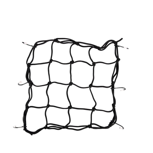 GOOFIT 12" x 12" Elasticated Bungee Luggage Cargo Net with Hooks Hold Down for Motorcycles Motorbike ATVs Bikes Cars Trucks Black