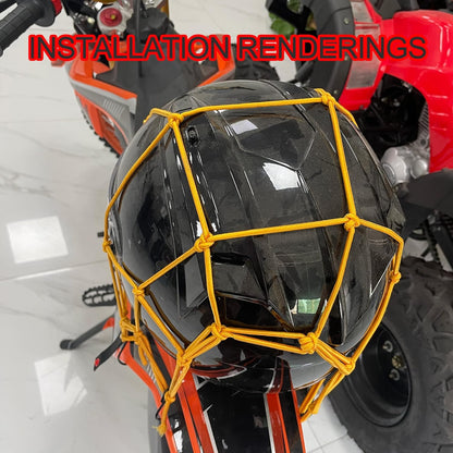 GOOFIT 12" x 12" Elasticated Bungee Luggage Cargo Net with Hooks Hold Down for Motorcycles Motorbike ATVs Bikes Cars Trucks Yellow
