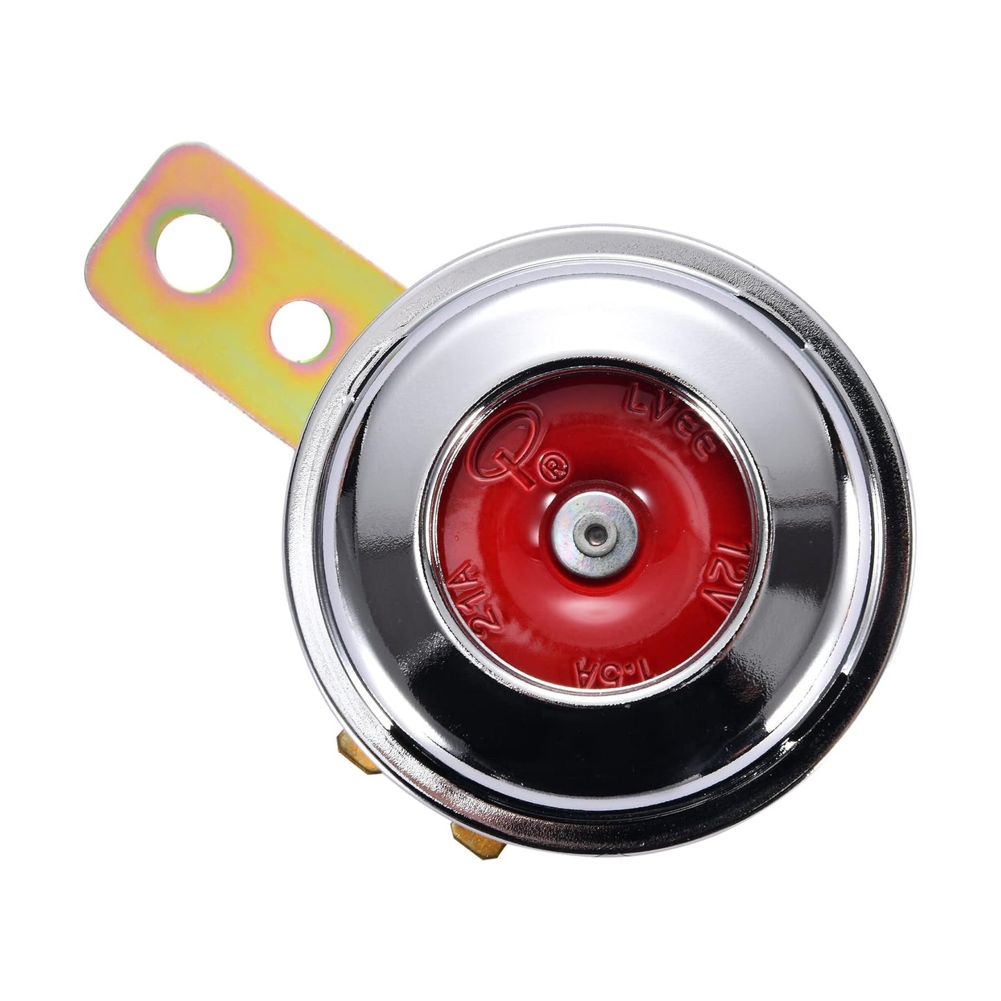 GOOFIT 12V 1.5A 100DB Brushed Chrome Universal Motorcycle Electric Horns Waterproof Round Loud Speaker for Scooter Moped Dirt Bike ATV