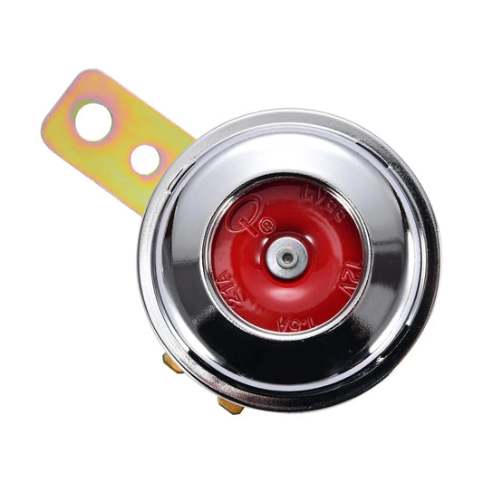 GOOFIT 12V 1.5A 100DB Brushed Chrome Universal Motorcycle Electric Horns Waterproof Round Loud Speaker for Scooter Moped Dirt Bike ATV - goofitmoto