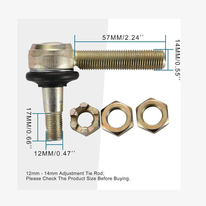 GOOFIT 12mm - 14mm Adjustment Tie Rod End for Go Karts Quad Buggy ATV