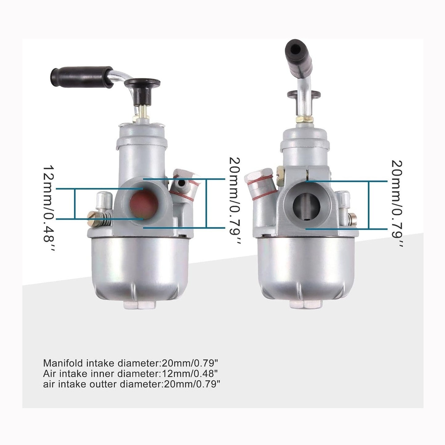 GOOFIT 12mm Style Carburetor for Puch Maxi Sport Luxe Newport E50 Murray Cobra Magnum MK MKII Cobra 50cc engines Carb