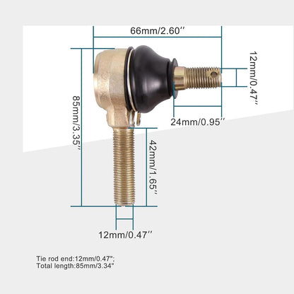 GOOFIT 12mm x 12mm Tie Rod End Replacement for 150cc 250cc Baja Roketa Go Kart ATV Dune Buggies Package of 2