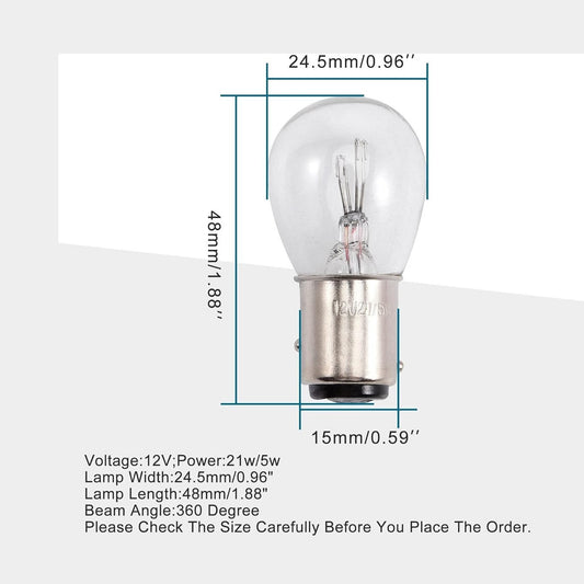 GOOFIT 12v 5w 21w/5w Tail Brake Light Bulb Replacement for Moped Scooter ATV Quad Go Kart Dirt Bike Motorcycle