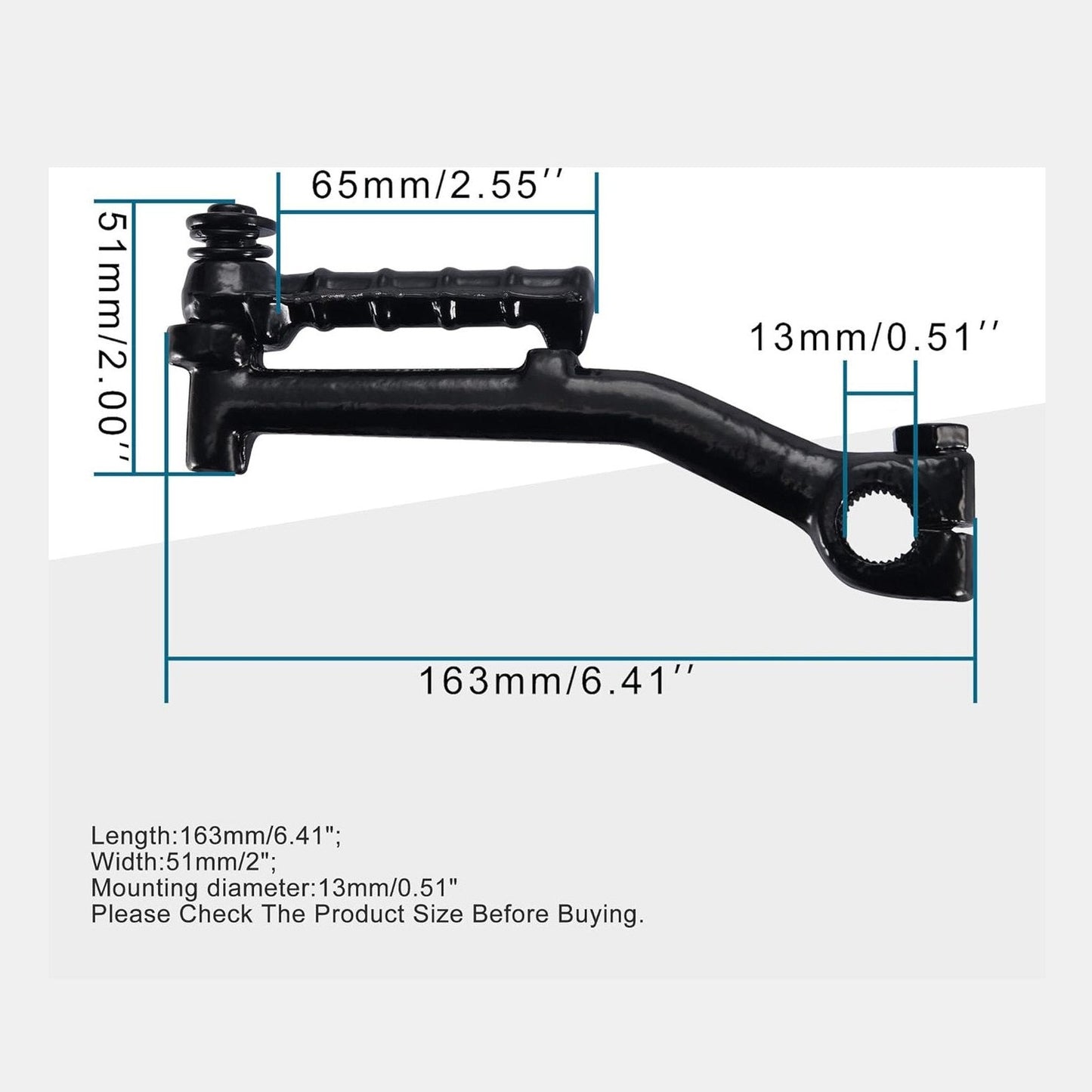 GOOFIT 13mm Kick Starter Lever Replacement for 2 stroke 50cc Moped Scooter ATV 4 Wheeler Quad