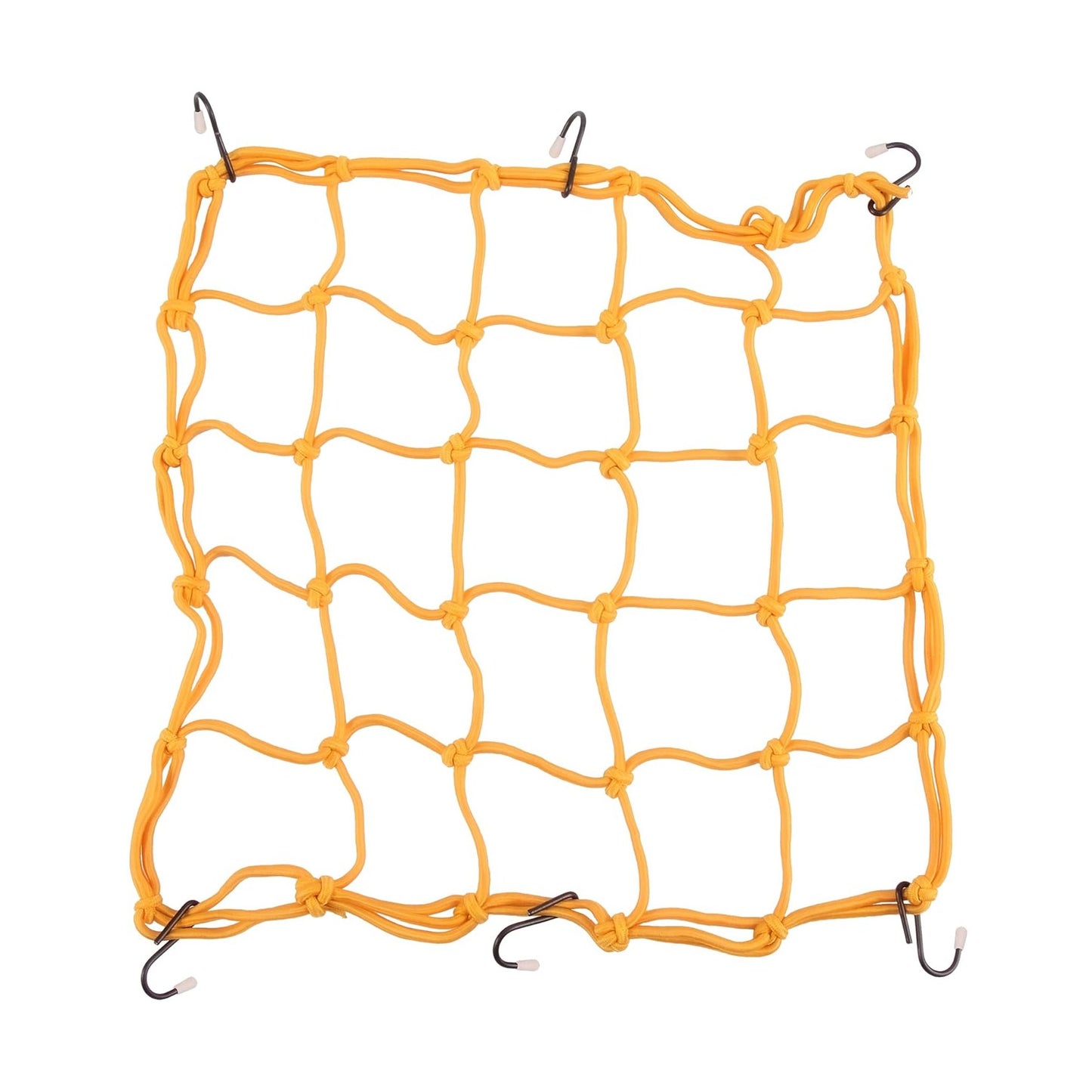 GOOFIT 15" x 15" Elasticated Bungee Luggage Cargo Net with Hooks Hold Down for Motorcycles Motorbike ATVs Bikes Cars Trucks Yellow