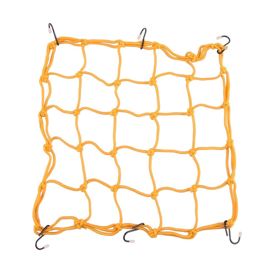 GOOFIT 15" x 15" Elasticated Bungee Luggage Cargo Net with Hooks Hold Down for Motorcycles Motorbike ATVs Bikes Cars Trucks Yellow