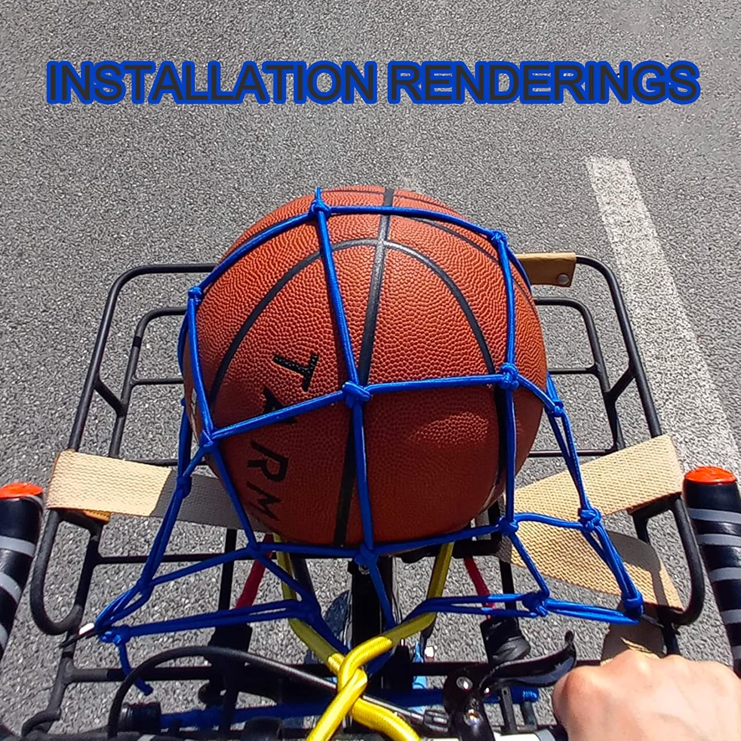 GOOFIT 15" x 15" Elasticated Bungee Luggage Cargo Net with Hooks Hold Down for Motorcycles Motorbike ATVs Bikes Cars Trucks Blue