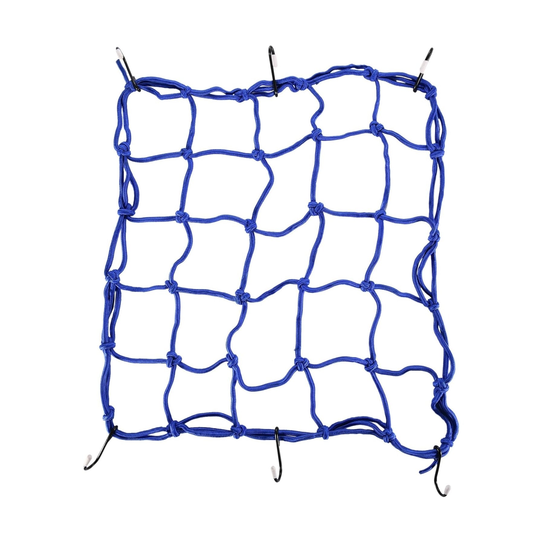 GOOFIT 15" x 15" Elasticated Bungee Luggage Cargo Net with Hooks Hold Down for Motorcycles Motorbike ATVs Bikes Cars Trucks Blue