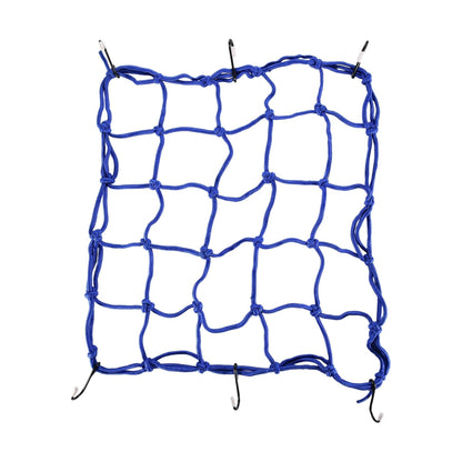 GOOFIT 15" x 15" Elasticated Bungee Luggage Cargo Net with Hooks Hold Down for Motorcycles Motorbike ATVs Bikes Cars Trucks Blue
