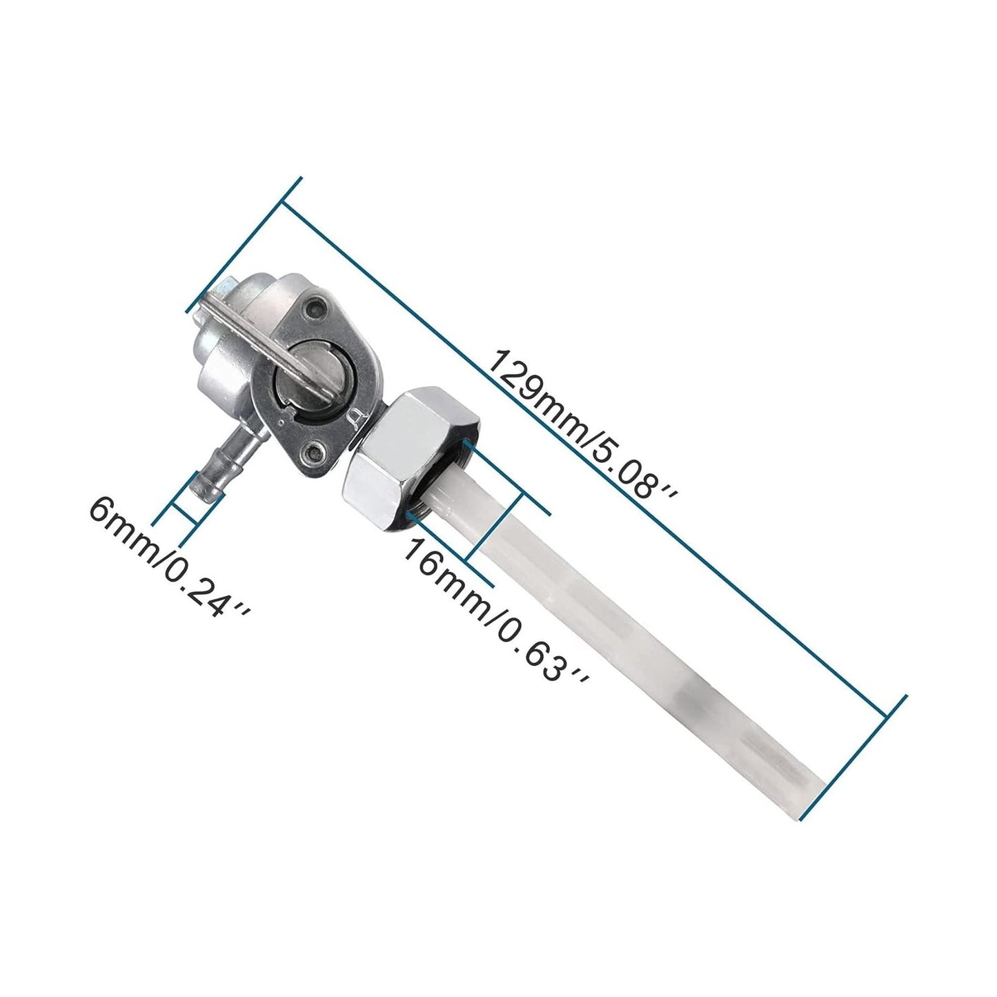 GOOFIT 16mm Fuel Shutoff Valve Petcock with Fuel Line Clamp Replacement for Chinese Gasoline Generator 5.5HP 6.5HP 7HP 8HP 9HP 11HP 13HP 14HP 15HP 16HP 168F 163CC 196CC 170F 208CC 211CC 173F -190F