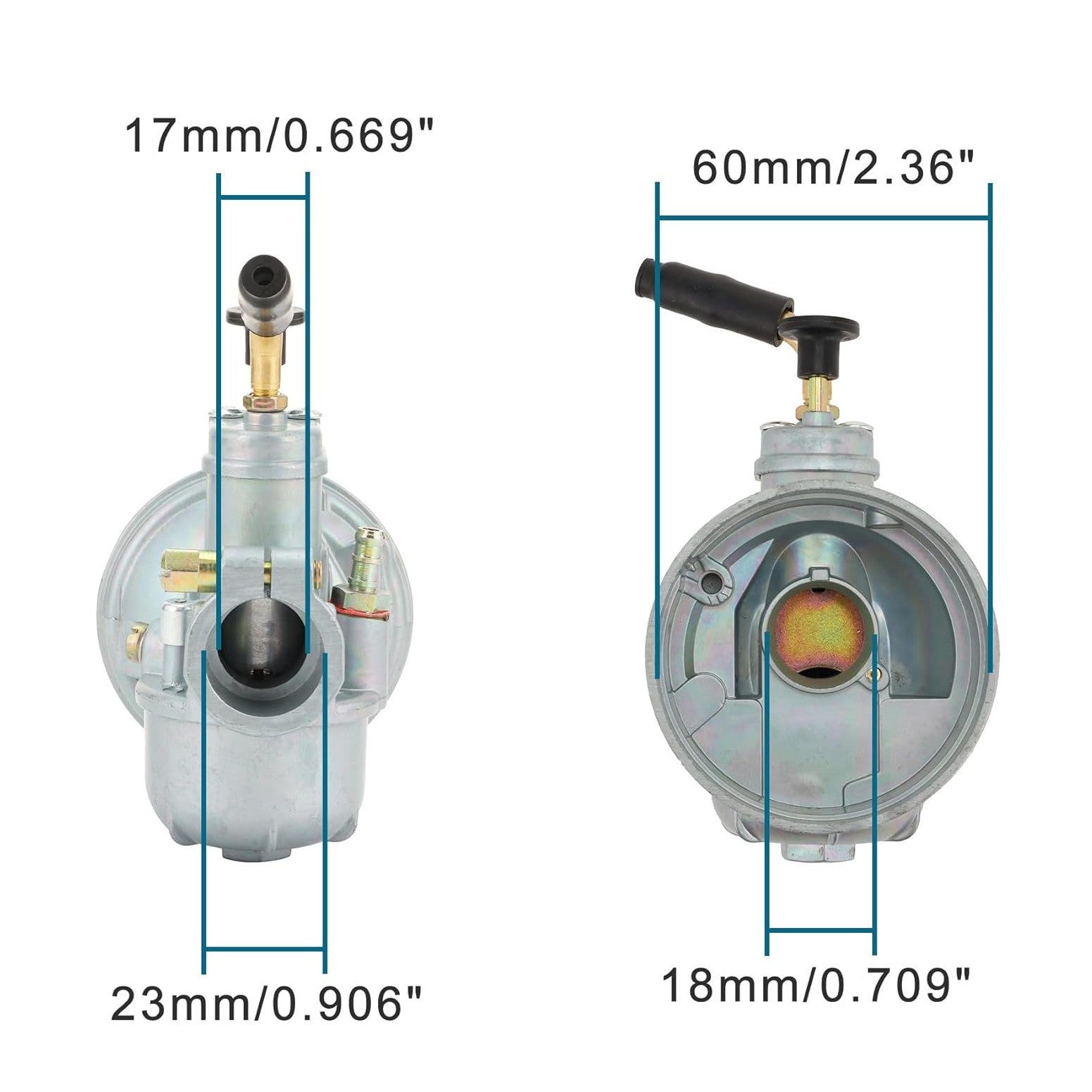 GOOFIT 17mm Carburetor Replacement for PHBG SRC 2 stroke 50cc 70cc 90cc 100cc Scooter Moped