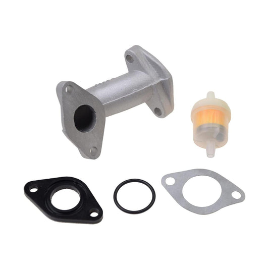 GOOFIT 19mm Carburator Intake Manifold Pipe with Gaskets and Oil Filter Replacement for 50cc 70cc 90cc 110cc 125cc Horizontal Engine ATV Dirt Bike Go Kart Quad Z50