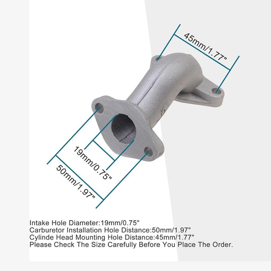 GOOFIT 19mm Carburator Intake Manifold Pipe with Gaskets and Oil Filter Replacement for 50cc 70cc 90cc 110cc 125cc Horizontal Engine ATV Dirt Bike Go Kart Quad Z50