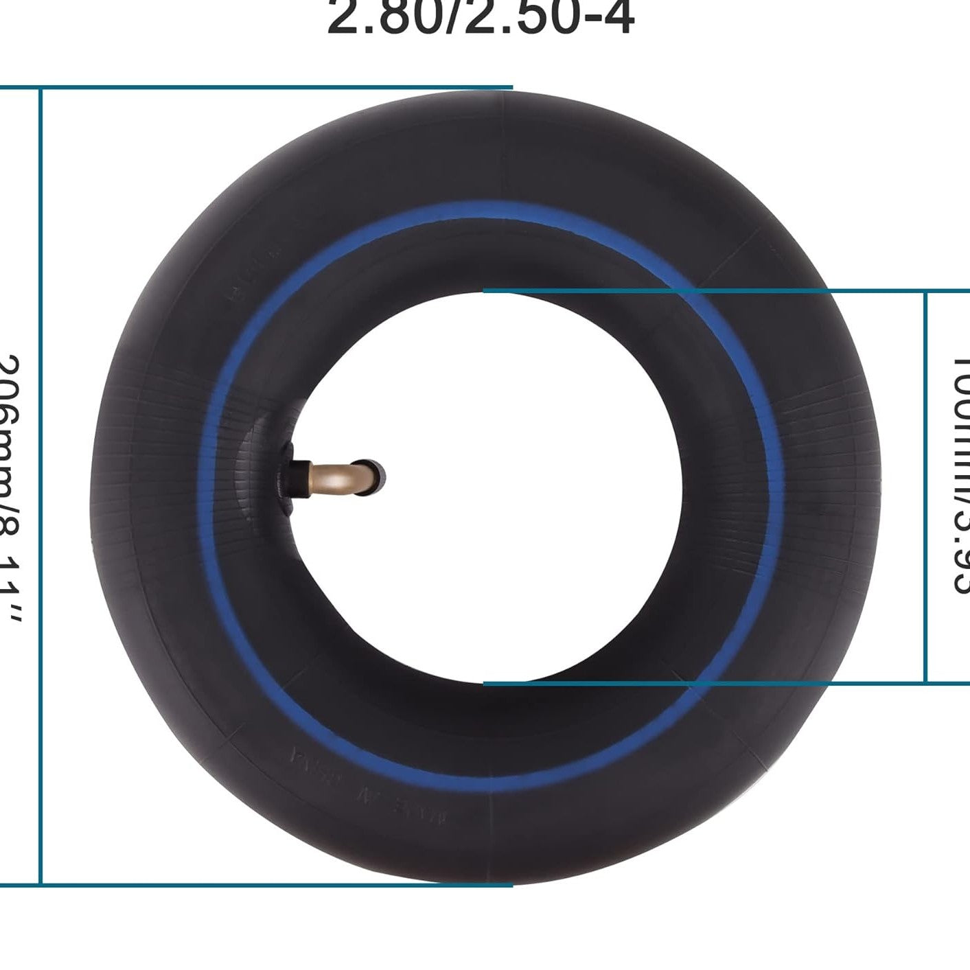 GOOFIT 2.80/2.50-4 Curved TR87 Bent Stem Inner Tube Tire for Hand Trucks Utility Cart Lawn Mowers Wheelbarrows Dollys Mini Old Man Scooter 2 pcs