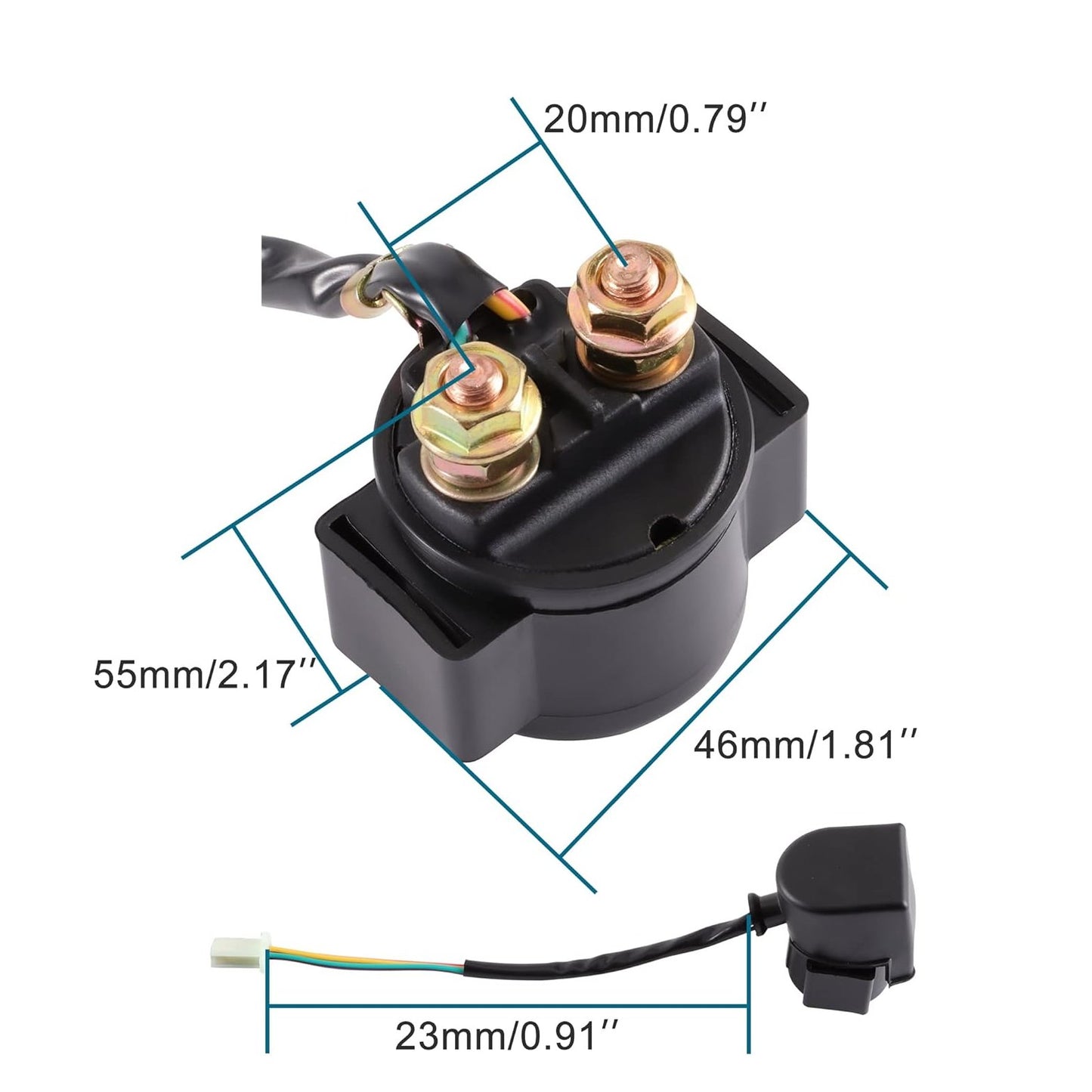 GOOFIT 2 Pin Solenoid Relay Starter for 50cc 110cc 150cc 200cc 250cc Chinese ATV Quad Sunl Bikes