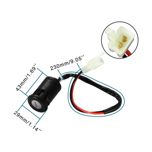 GOOFIT 2 Wire Ignition Key Switch Lock Replacement for Electric Trike and Scooter Golf Carts Bikes