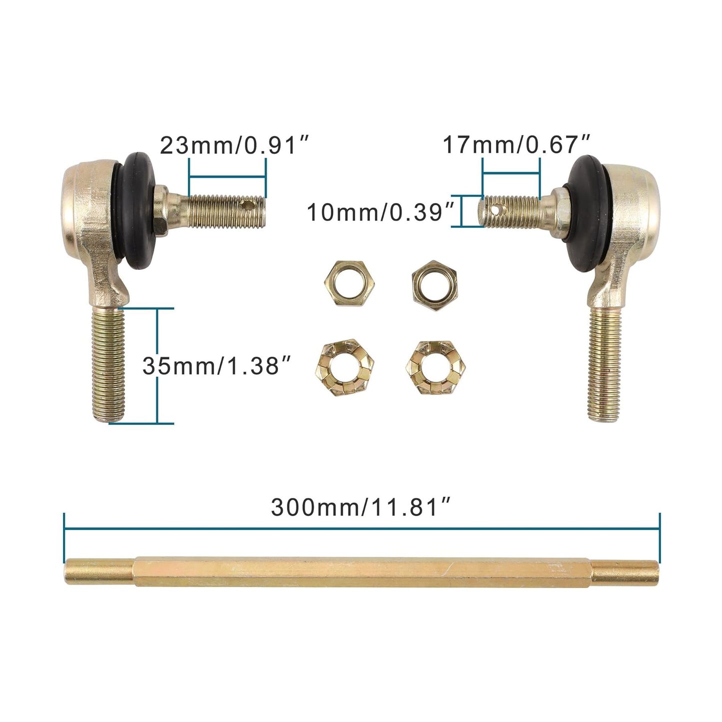 GOOFIT 290mm Tie Rod Assembly Replacement for 50cc 70cc 90cc 110cc 125cc 150cc 200cc 250cc ATV Go Kart Four Wheeler Motorcycle