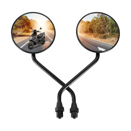GOOFIT 2pcs Universal 8mm Black Round Plastic Rearview Mirrors for 50cc 70cc 90cc 110cc 125cc 150cc 200cc 250cc ATV Scooter Motorcycle