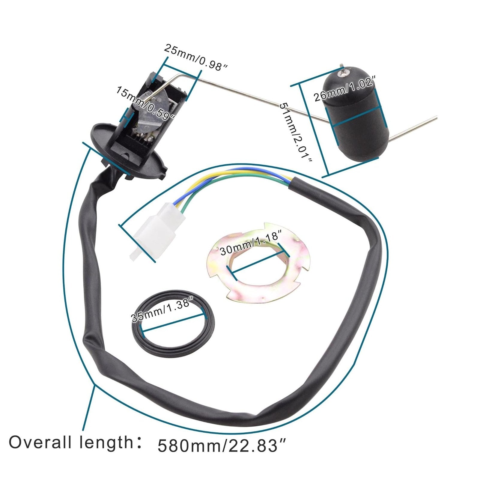 GOOFIT 3-Wire Fuel Tank Sensor Replacement for Helix CN250 Elite CH250 Big Ruckus Baja Hammerhead 250 Water-Cooled 250cc ATV Go Kart Scooter