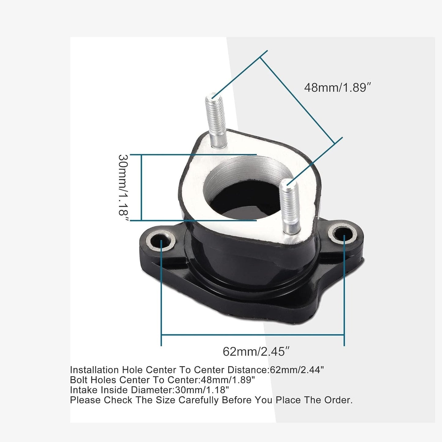 GOOFIT 30mm Intake Manifold Pipe Replacement for CG200 CG250 Vertical Engine Taotao Sunl Baja Roketa 200cc 250cc Chinese ATV 4 Wheeler Dirt Pit Bike Go Kart Moped Scooter