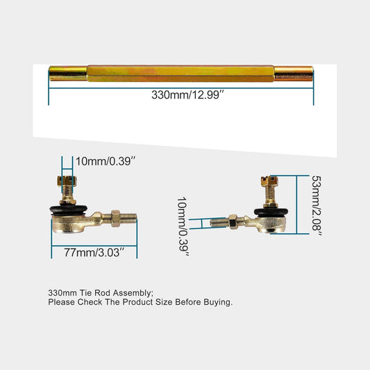 GOOFIT 330mm Tie Rod Assembly for 50cc 70cc 90cc 110cc 125cc 150cc 200cc 250cc ATV Four Wheeler Quad