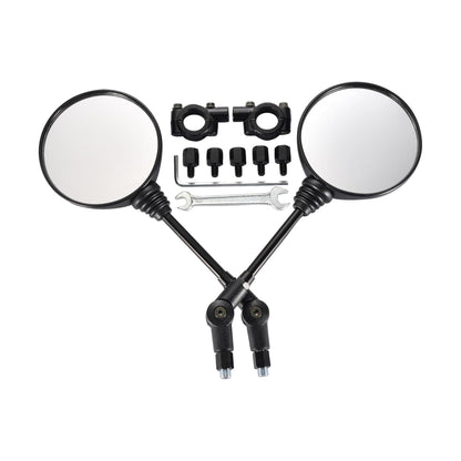 GOOFIT 360 Degree Adjustment Foldable Handlebar Mount Round HD Glass Wide-angle Rear View Mirror Replacement for ATV UTV Dirt Bike Quad Scooter Moped Motorcycle GY6 Go Kart Buggy