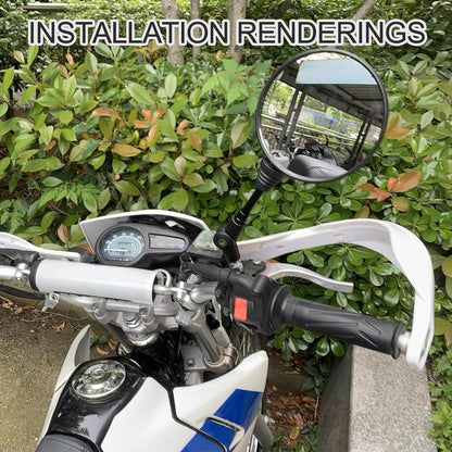 GOOFIT 360 Degree Adjustment Foldable Handlebar Mount Round HD Glass Wide-angle Rear View Mirror Replacement for ATV UTV Dirt Bike Quad Scooter Moped Motorcycle GY6 Go Kart Buggy