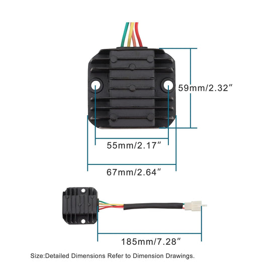 GOOFIT 4 Pin Wire 12V Voltage Regulator Replacement for GY6 150cc CG 125cc 150cc 200cc 250cc Motorcycle Scooter Moped Dirt Bike Go Kart ATV