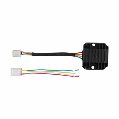 GOOFIT 4 Wire 12V Voltage Regulator Rectifier with wire adapter connection cable Replacement for GY6 50cc 125cc 150cc Scooter Moped ATV