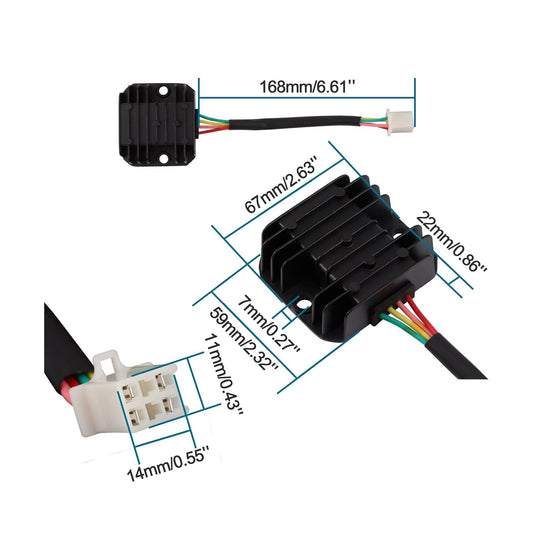 GOOFIT 4 Wire 12V Voltage Regulator for CG 125cc 200cc 250cc and GY6 50cc 60cc 80cc 125cc 150cc ATV Dirt Bike Go Kart Moped and Scooter