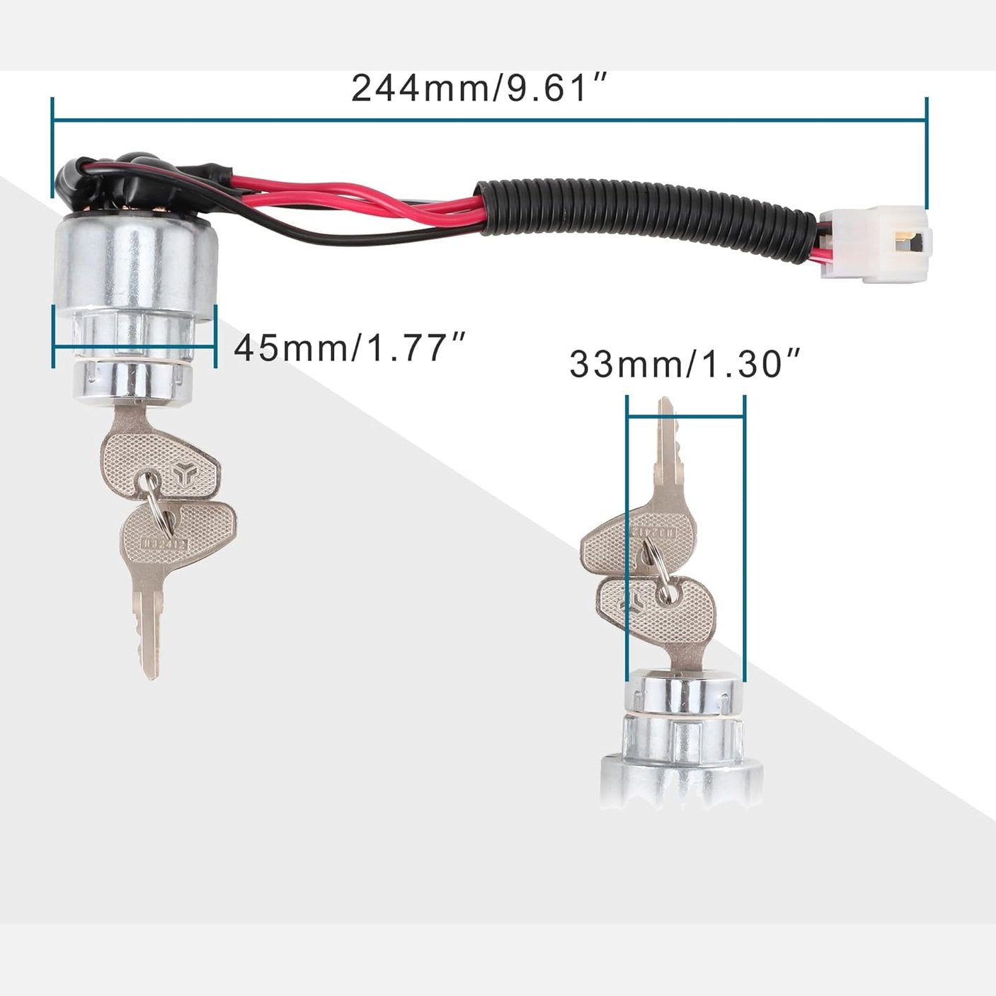 GOOFIT 4 Wire Ignition Key Switch Replacement for 47cc 49cc 50cc Pocket Mini Bike Motorcycle Moped