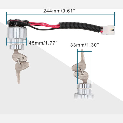 GOOFIT 4 Wire Ignition Key Switch Replacement for 47cc 49cc 50cc Pocket Mini Bike Motorcycle Moped