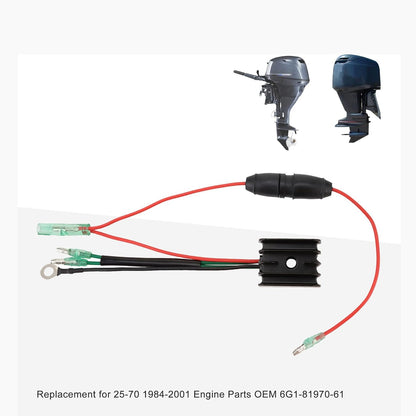 GOOFIT 4 Wire Voltage Regulator Rectifier Replacement for 25-70 1984‑2001 Engine Parts OEM 6G1-81970-61