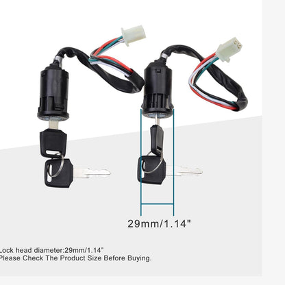 GOOFIT 4 Wire female Ignition Key Switch Lock Replacement for Go Kart Quad Dirt Bike ATV Kazuma Tank Roketa SUNL Electra Baja Hensim Alien Motors Pack of 2