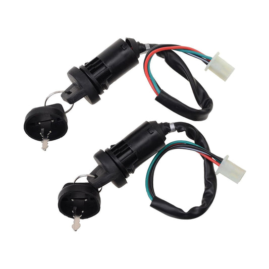 GOOFIT 4 Wires Ignition Switch Key Set with Cap Replacement for 50cc 70cc 90cc 110cc 125cc 150cc 200cc 250cc TaoTao SUNL ATV Dirt Bike Electric Scooter Pack of 2