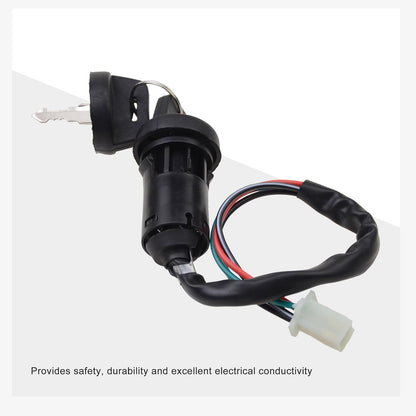 GOOFIT 4 Wires Ignition Switch Key Set with Cap Replacement for 50cc 70cc 90cc 110cc 125cc 150cc 200cc 250cc TaoTao SUNL ATV Dirt Bike Electric Scooter Pack of 2
