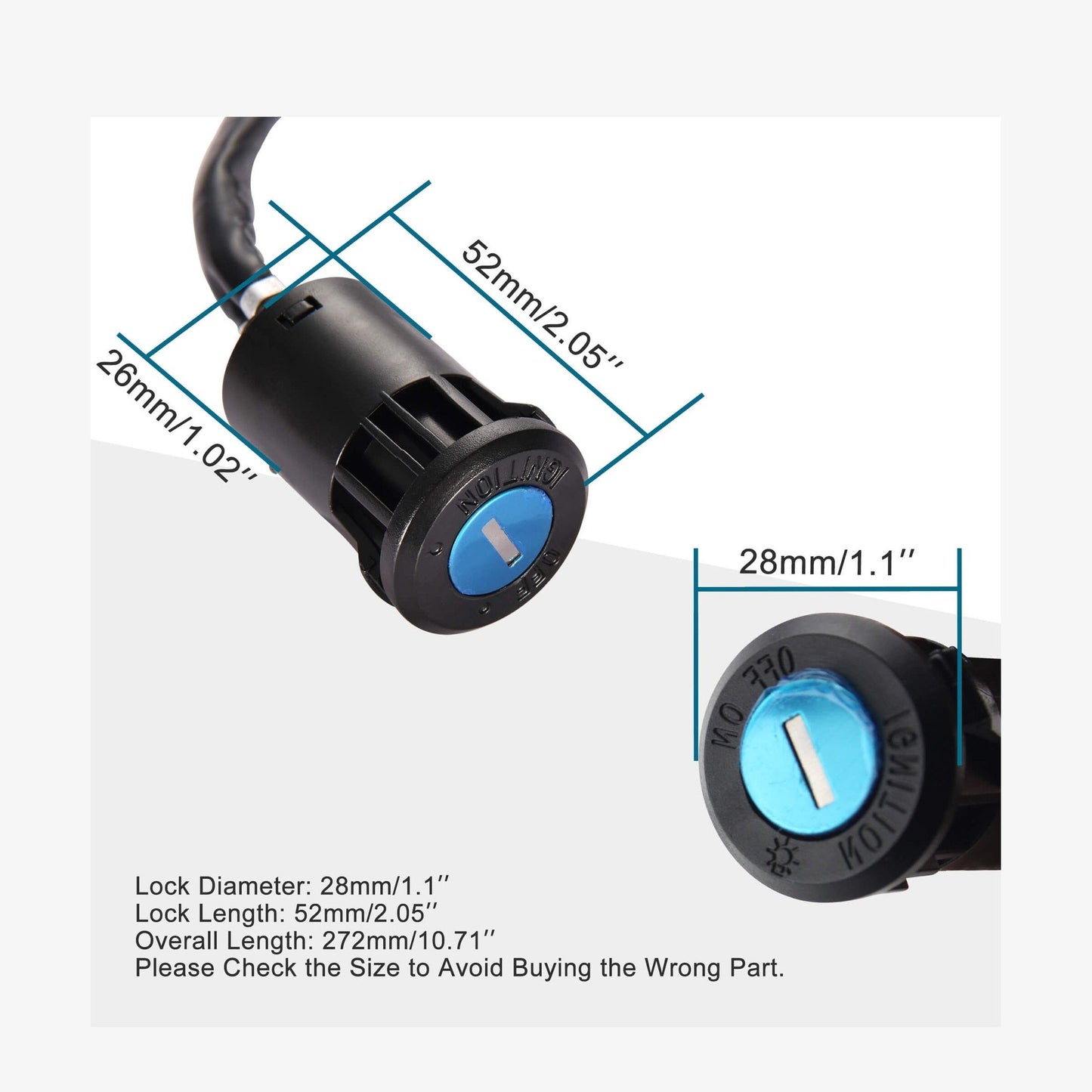 GOOFIT 4 Wires Ignition Switch Key Set with Cap for 50cc 70cc 90cc 110cc 125cc 150cc 200cc 250cc TaoTao SUNL ATV Dirt Bike Electric Scooter