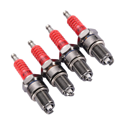 GOOFIT 4 piece/set F7TC Spark Plugs Replacement for GX120 GX160 GX200 GX240 GX270 GX340 GX390 Engine Generator Lawnmower Tractor Rototiller Water Pump Go Kart Mini Bike